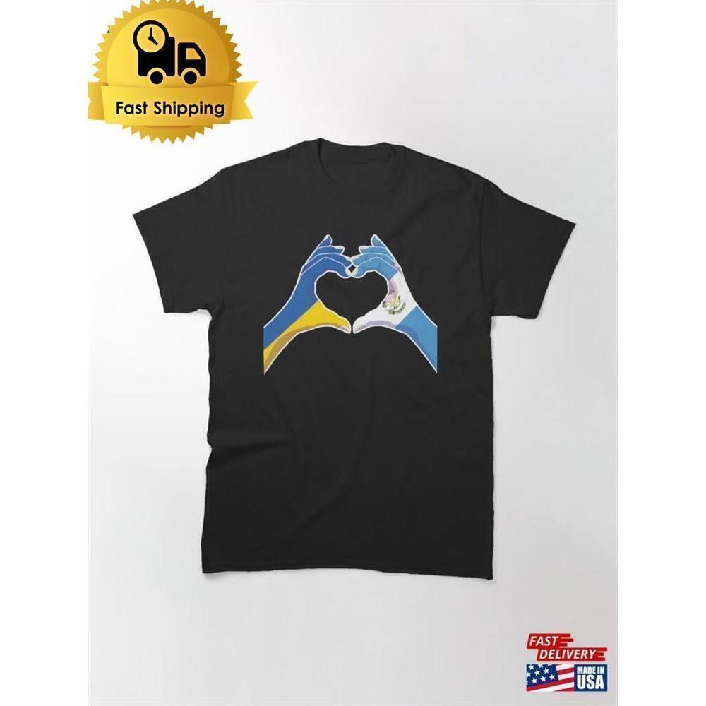 Guatemala Ukraine Peace Heart Cultural Unity Graphic T-Shirt